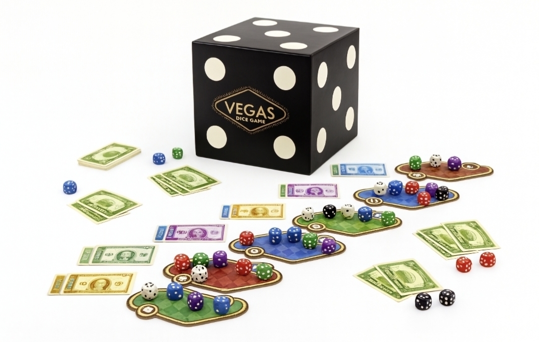 ستاپ و اجزای بازی لاس وگاس Las Vegas boardgame Components
