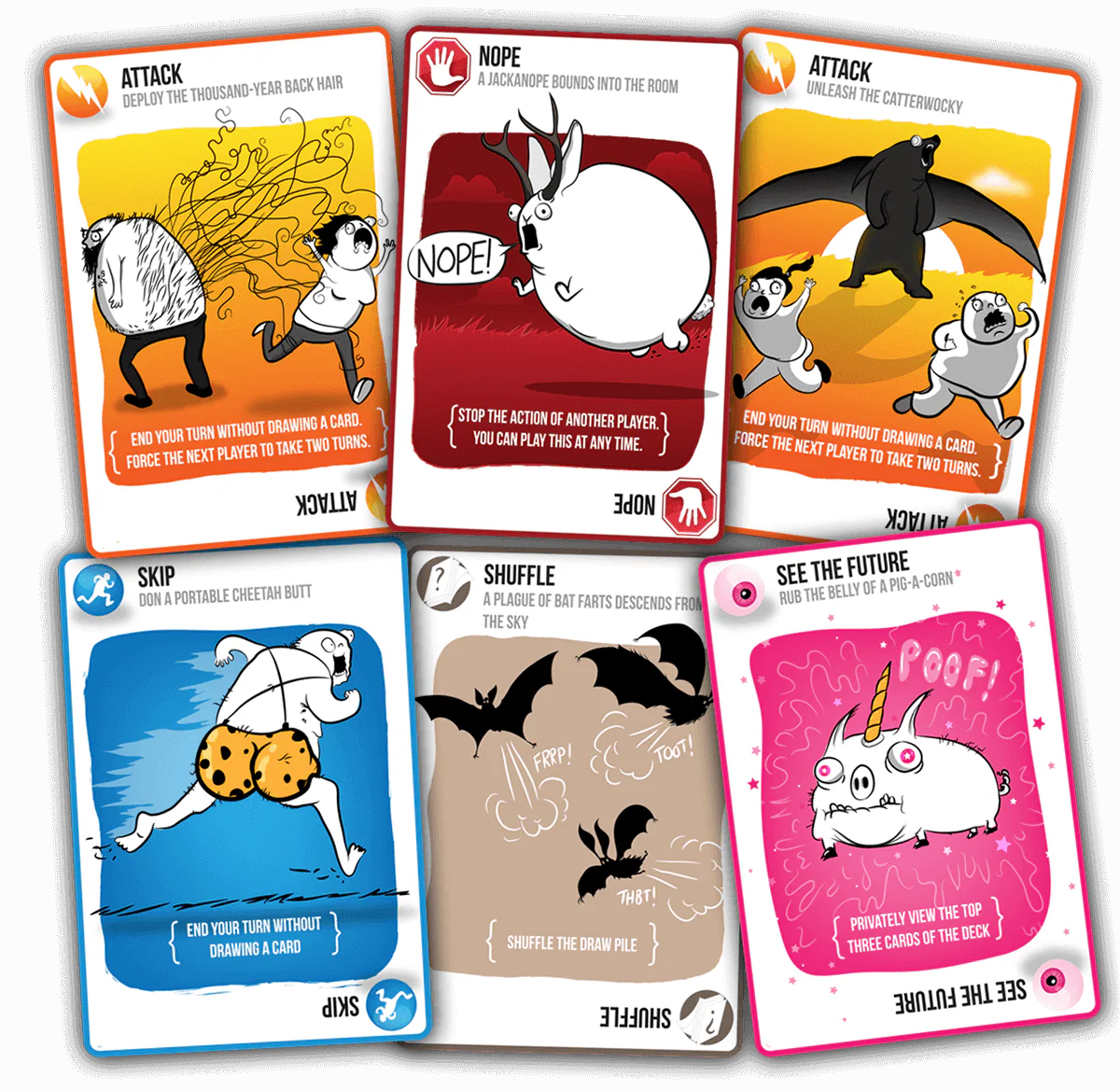 کارت های اکشن بازی گربه های انفجاری Exploding kittens action cards