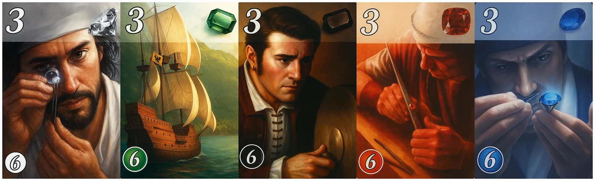 کارت های ارزشمند بازی اسپلندور Hight value Splendor cards