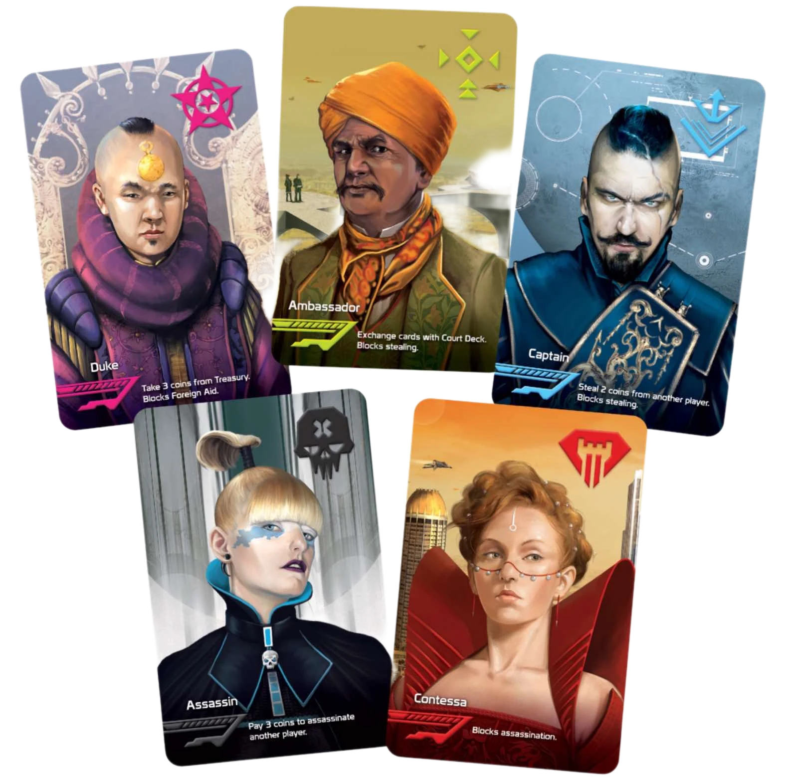 شخصیت های بازی کودتا Coup boardgame characters