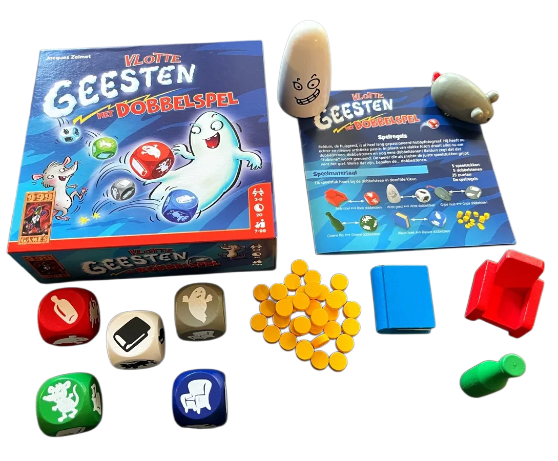 اجزای بازی حمله ارواح نسخه تاسی Ghost Blitz: The dice game components اجزای بازی حمله ارواح نسخه تاسی Ghost Blitz: The dice game components