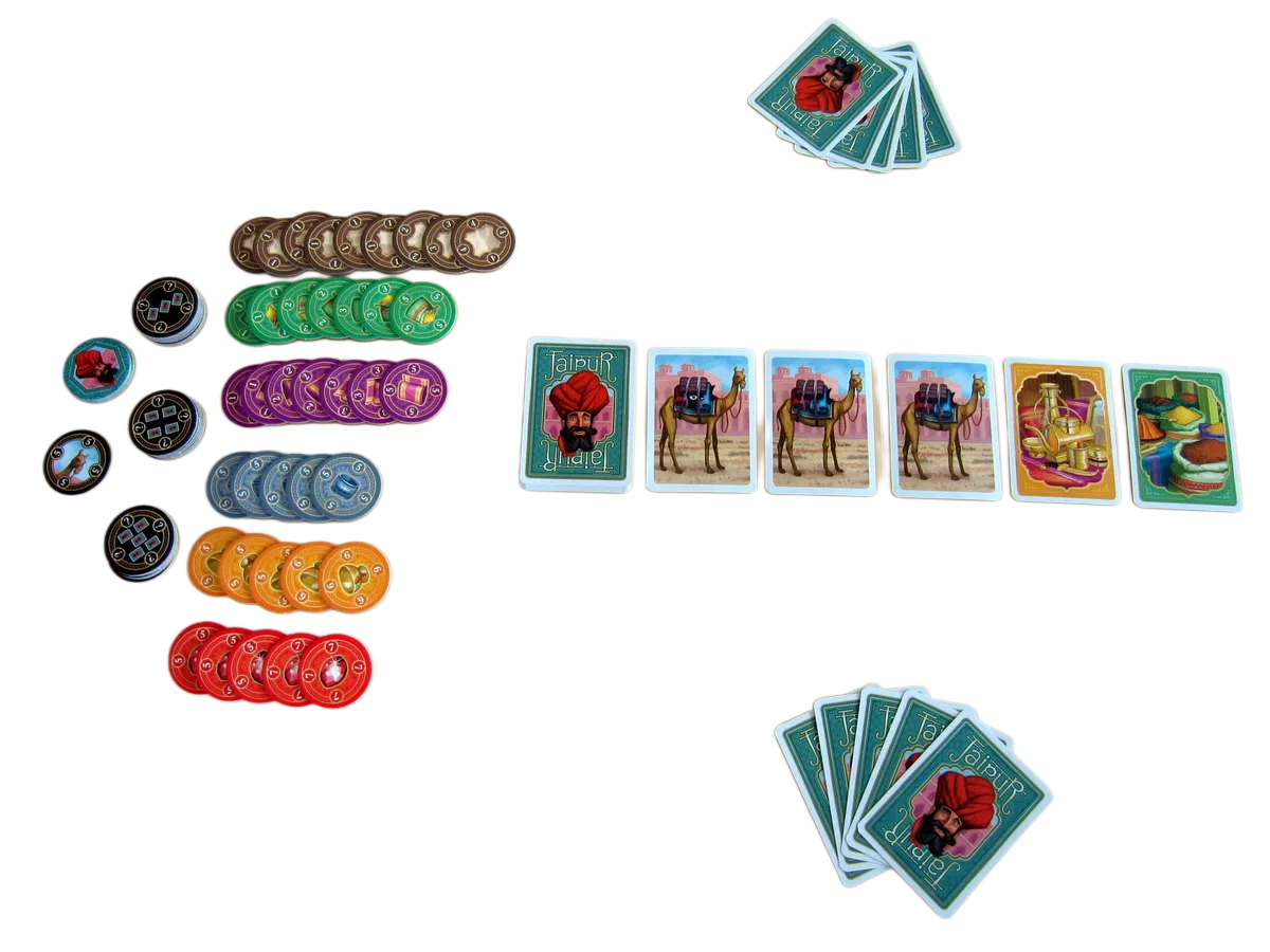 ستاپ اولیه و شروع بازی رومیزی جایپور - Jaipur setup ستاپ اولیه و شروع بازی رومیزی جایپور - Jaipur setup