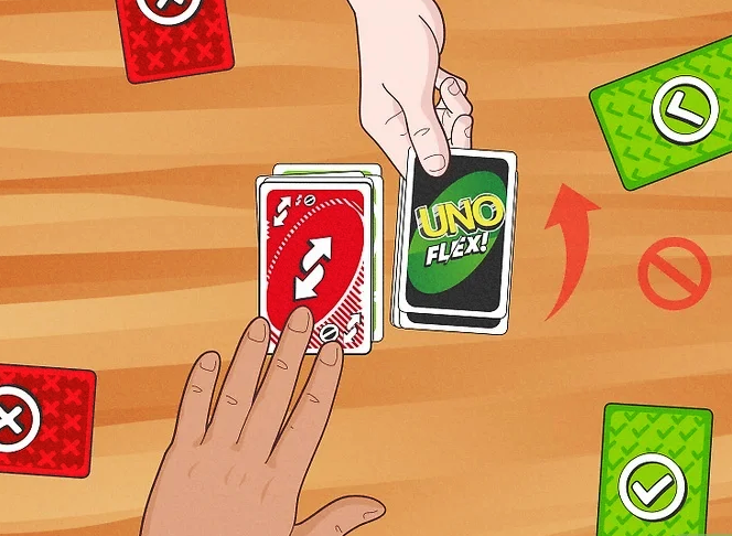 کارت فلکس Reverse در بازی اونو فلکس Uno flex reverse power